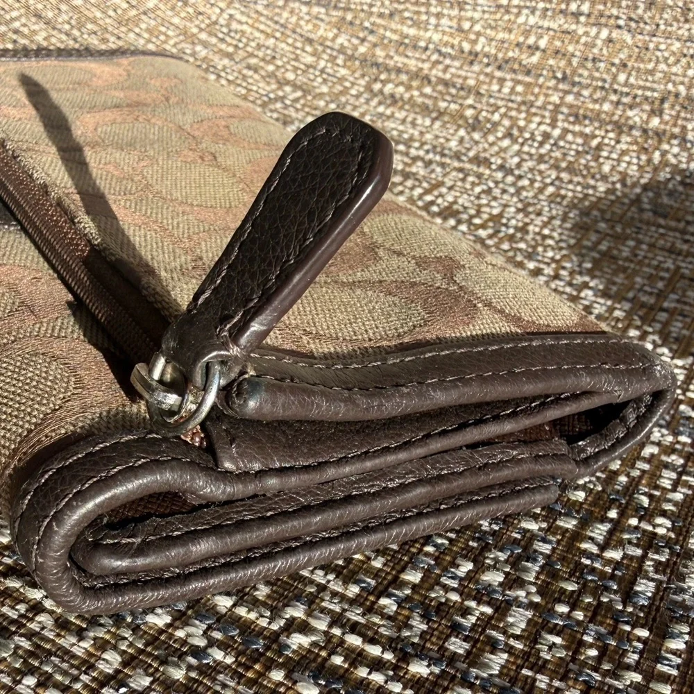 Coach Signature Brown and Tan Wallet